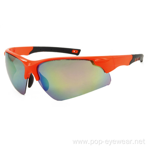 Semi Rimless Sport Wrap Around Sunglasses